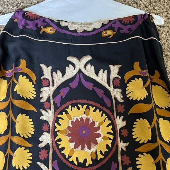 ba&sh Black and Gold Ornate Midi Skirt - Picture 4 of 6